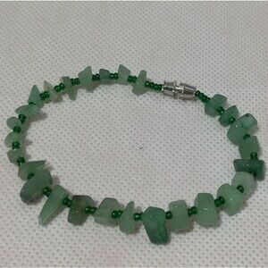 Aventurine Nugget Beads Barrel Screw Bracelet